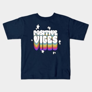 Positive Vibes - Typographic Design Kids T-Shirt